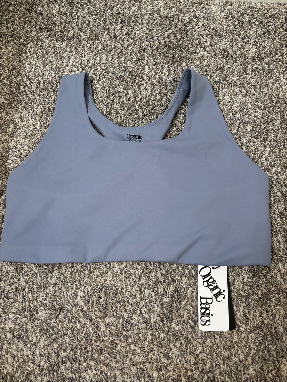 Organic Basics Active Racer Back Sports Bra blue Sz XXL